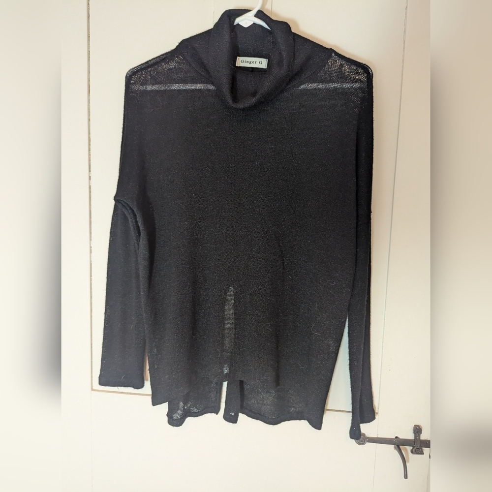 Ginger G Sheer Black Sweater S Oversized Y2K layering capsule minimalist